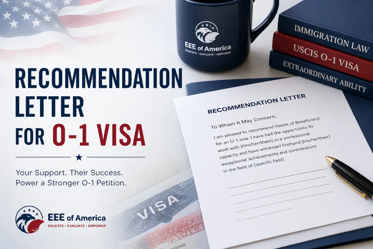 Recommendation Letter for O-1 Visa | EEE of America