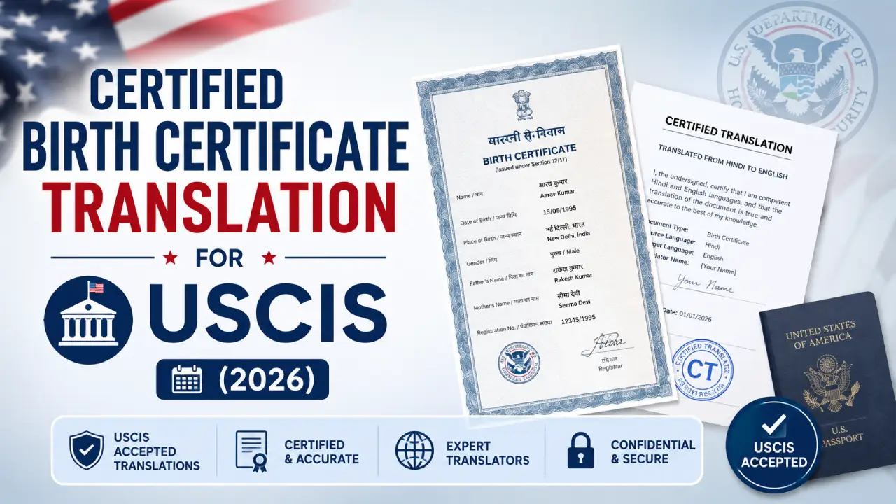 Certified Birth Certificate Translation for USCIS