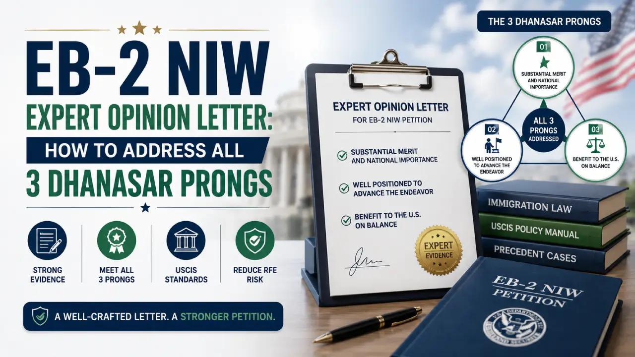 EB-2 NIW Expert Opinion Letter: Addressing All 3 Dhanasar Prongs